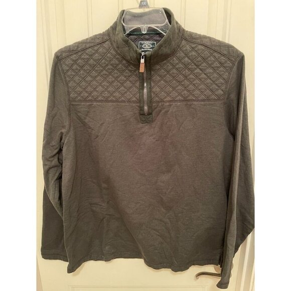 G.H. Bass & Co. Men's Quilted Back Pullover - Size L/G - Olive Green - 1/4 Zip - Picture 1 of 11